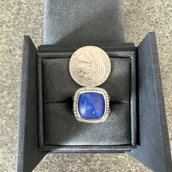 David Yurman Lapis 14 mm Albion ring. Size 7 - Picture 2 of 6